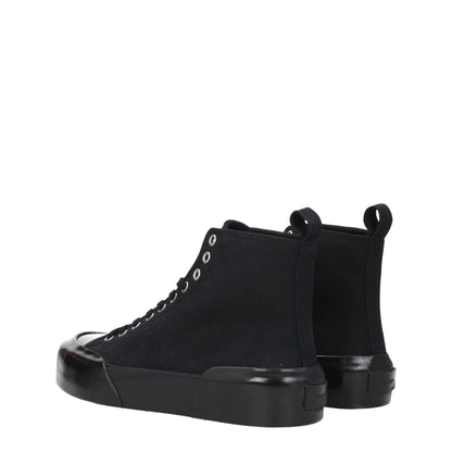 Jil Sander Black Fabric High Top Sneakers