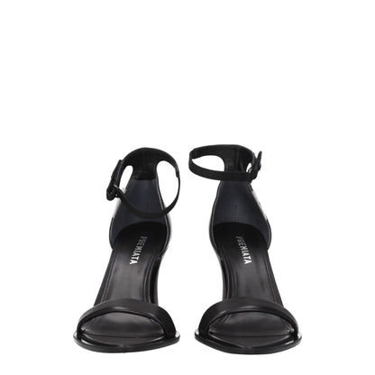 Premiata Black Leather Sandals