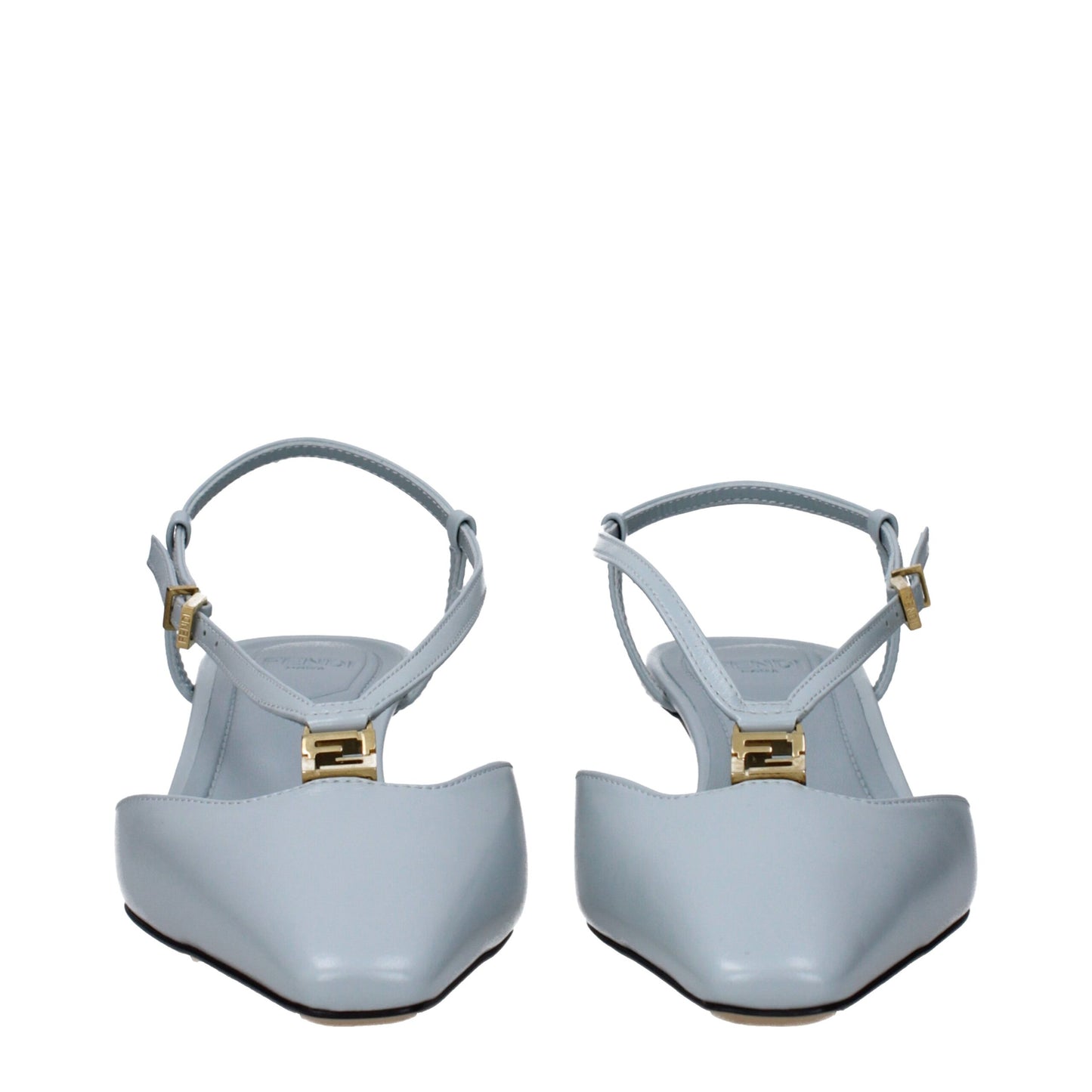 Fendi Light Blue Leather Sandals