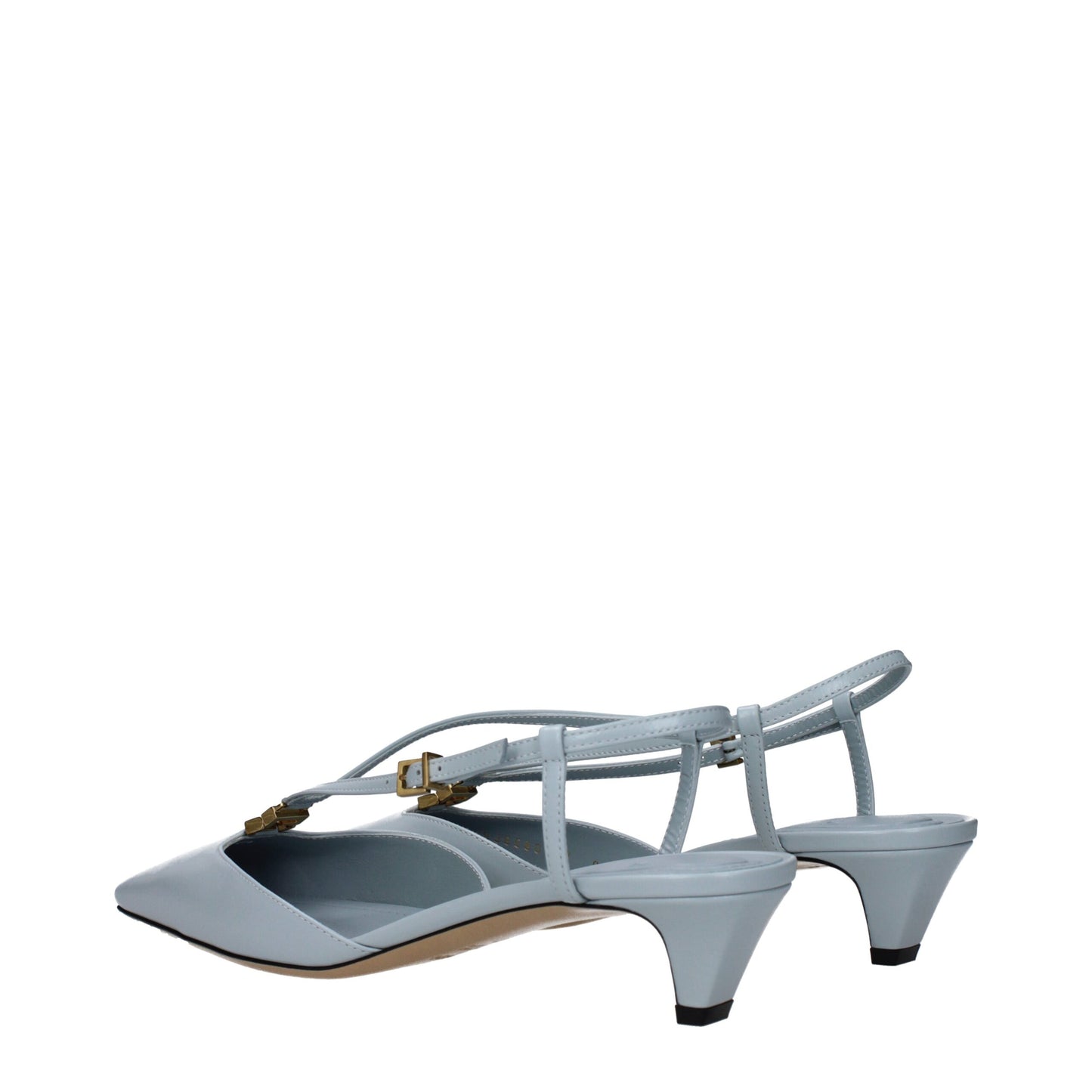 Fendi Light Blue Leather Sandals
