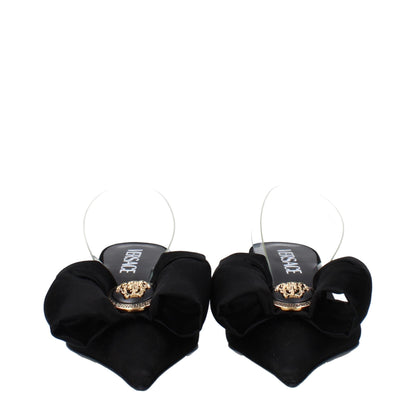 Versace Black Satin Sandals