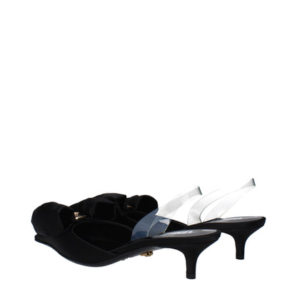 Versace Black Satin Sandals