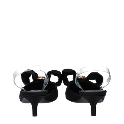 Versace Black Satin Sandals