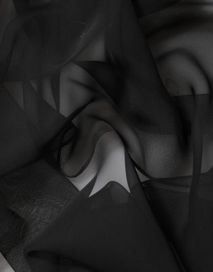 Dolce & Gabbana Black See Through Silk Chiffon Lace Blouse Top