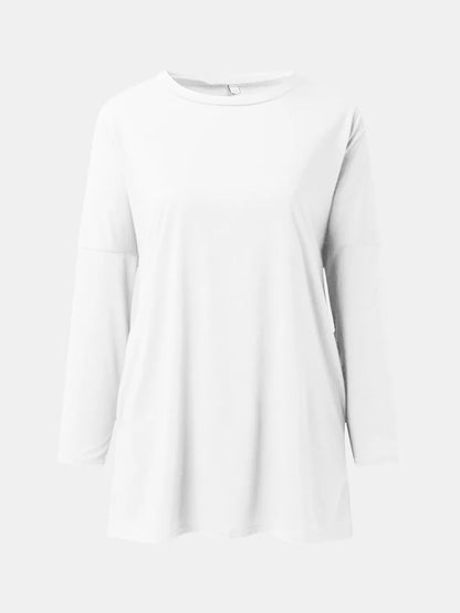 She Wears Glory™ Full Size Round Neck Long Sleeve T-Shirt - She Wears Glory Beverly Hills