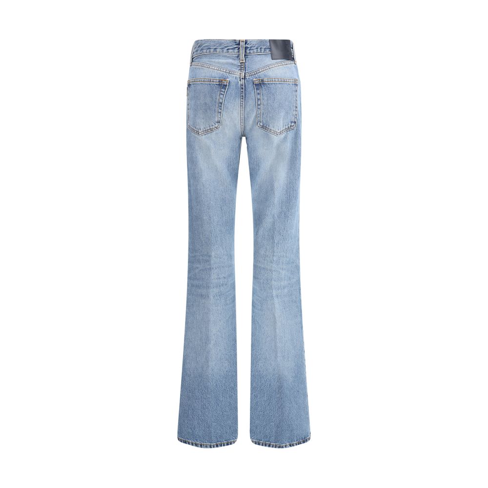 Haikure Light Blue Cotton Flared Jeans