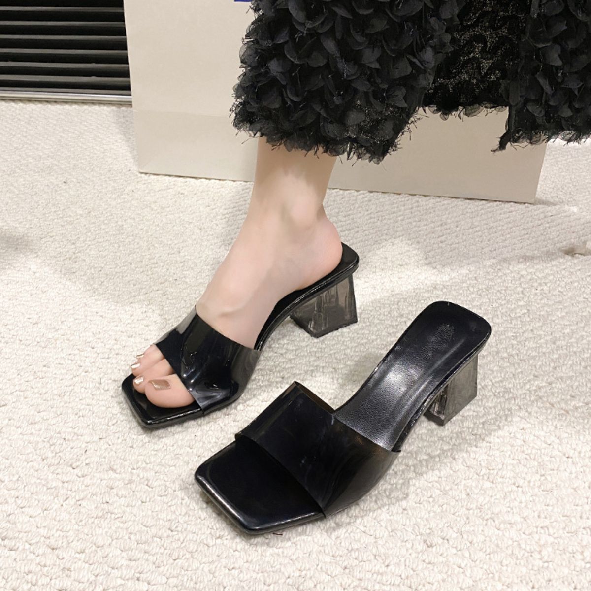 She Wears Glory™ — Virtue Steps Open Toe Block Heel Sandals - She Wears Glory Beverly Hills