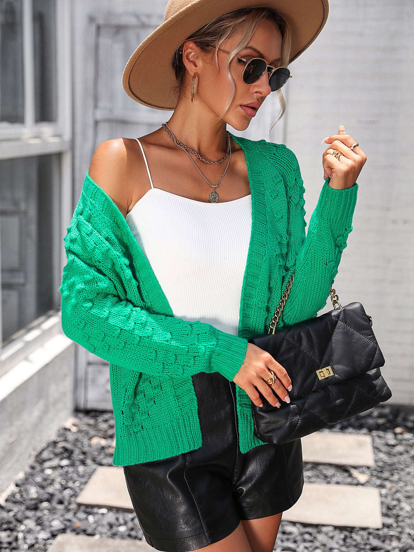 She Wears Glory “Martha” Open Front Ribbed Cardigan - She Wears Glory Beverly Hills