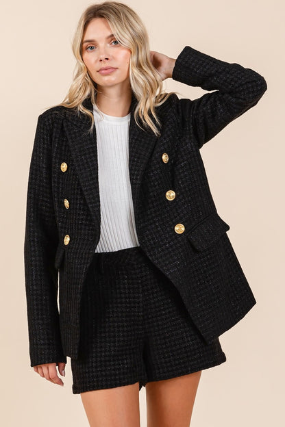 She Wears Glory “Composed in Covenant” Plaid Double-Breasted Blazer - She Wears Glory Beverly Hills