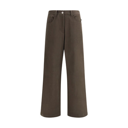 Ella Brown Cotton Casual Pants