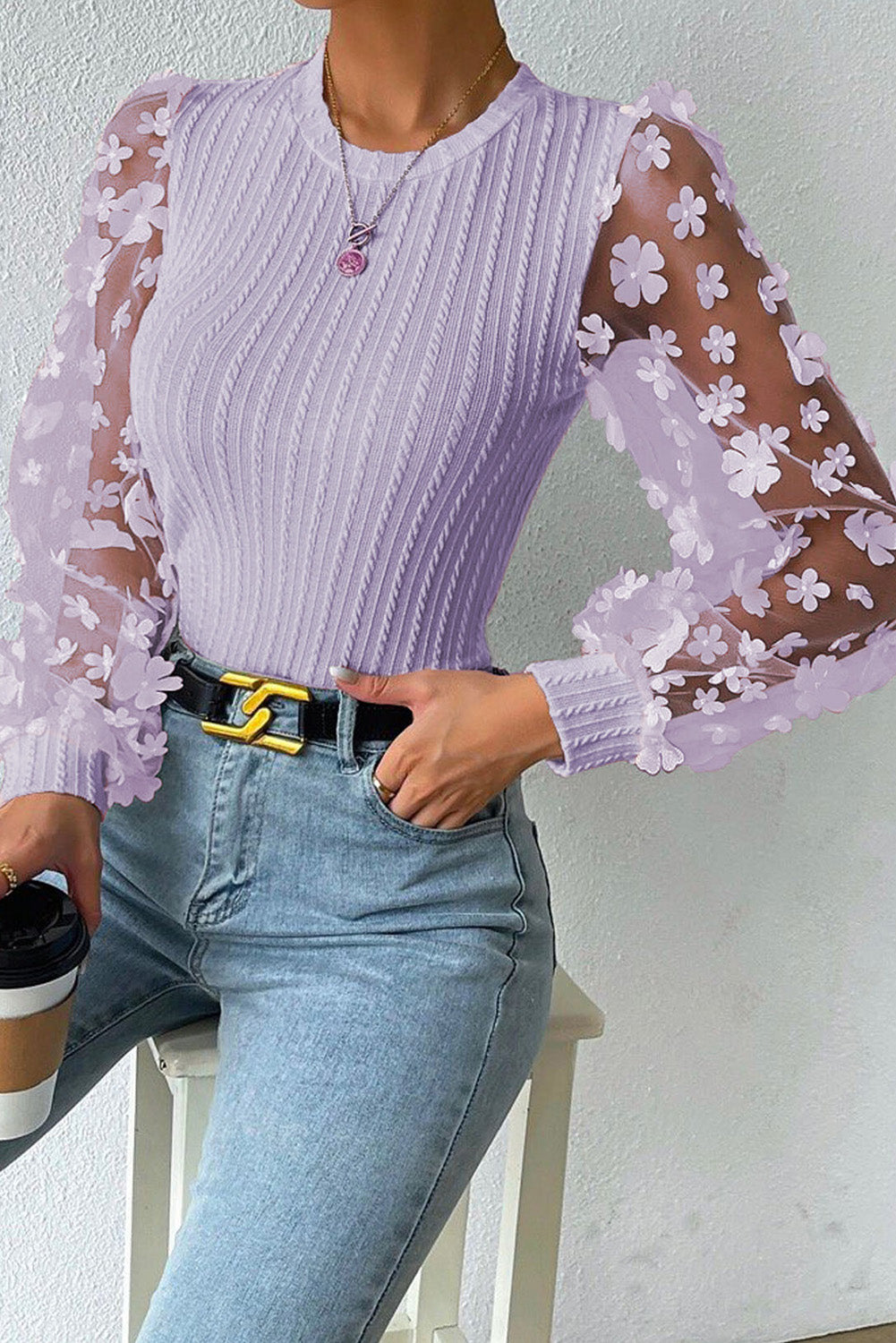 She Wears Glory™ — Woven in Worth Appliqué Blouse - She Wears Glory Beverly Hills
