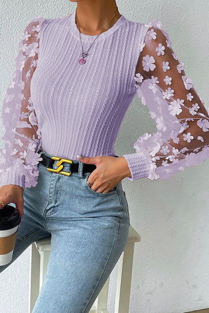 She Wears Glory™ — Woven in Worth Appliqué Blouse - She Wears Glory Beverly Hills