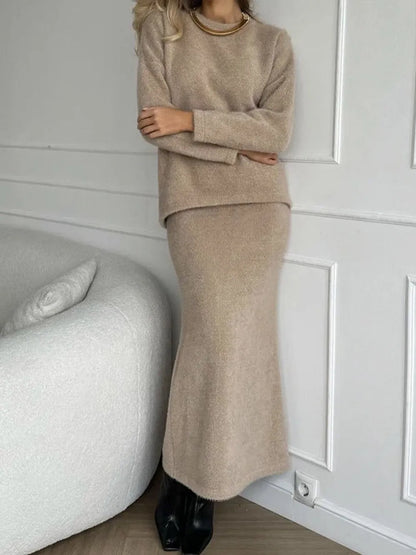 She Wears Glory™ Wrapped in Stillness Sweater Skirt Set - She Wears Glory Beverly Hills