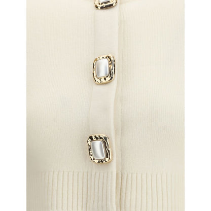 Self-Portrait Cream Wool Cardigan