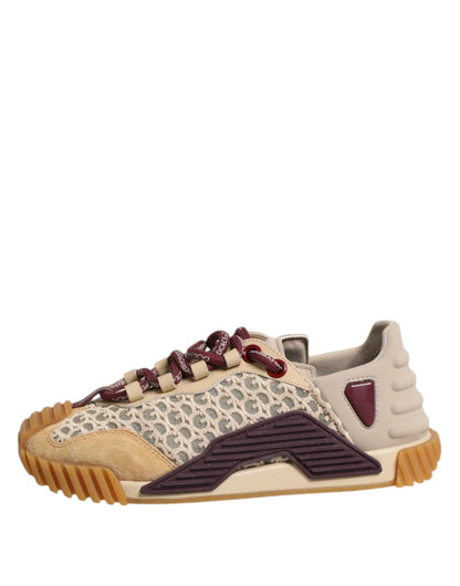 Dolce & Gabbana Beige Neoprene DG Logo NS1 Lace Sneakers Shoes