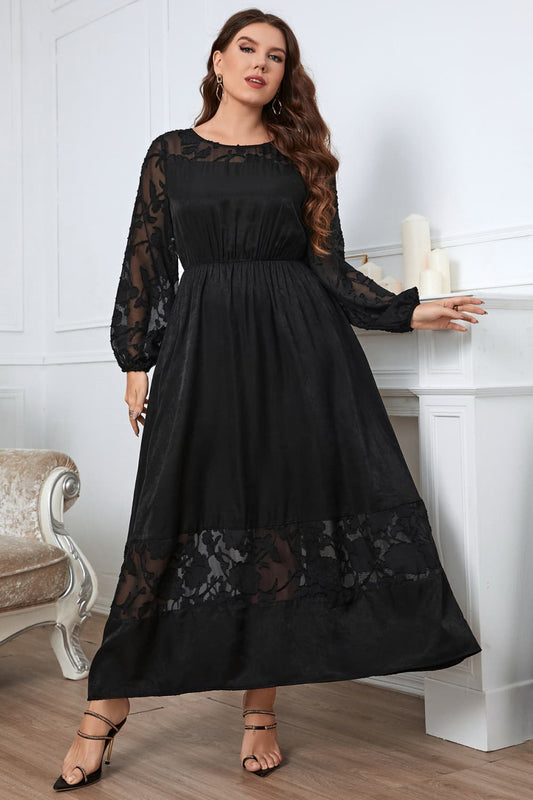 She Wears Glory™ “Royal Calling” Plus Size Embroidered Long Sleeve Maxi Dress - She Wears Glory Beverly Hills