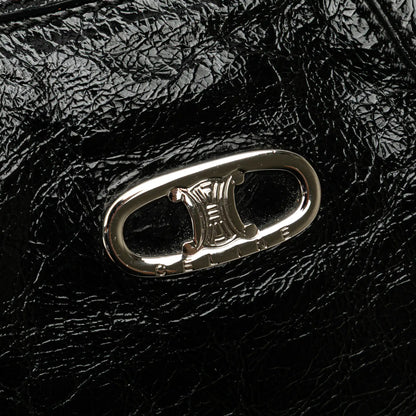 Celine Crinkled Patent Macadam Tote