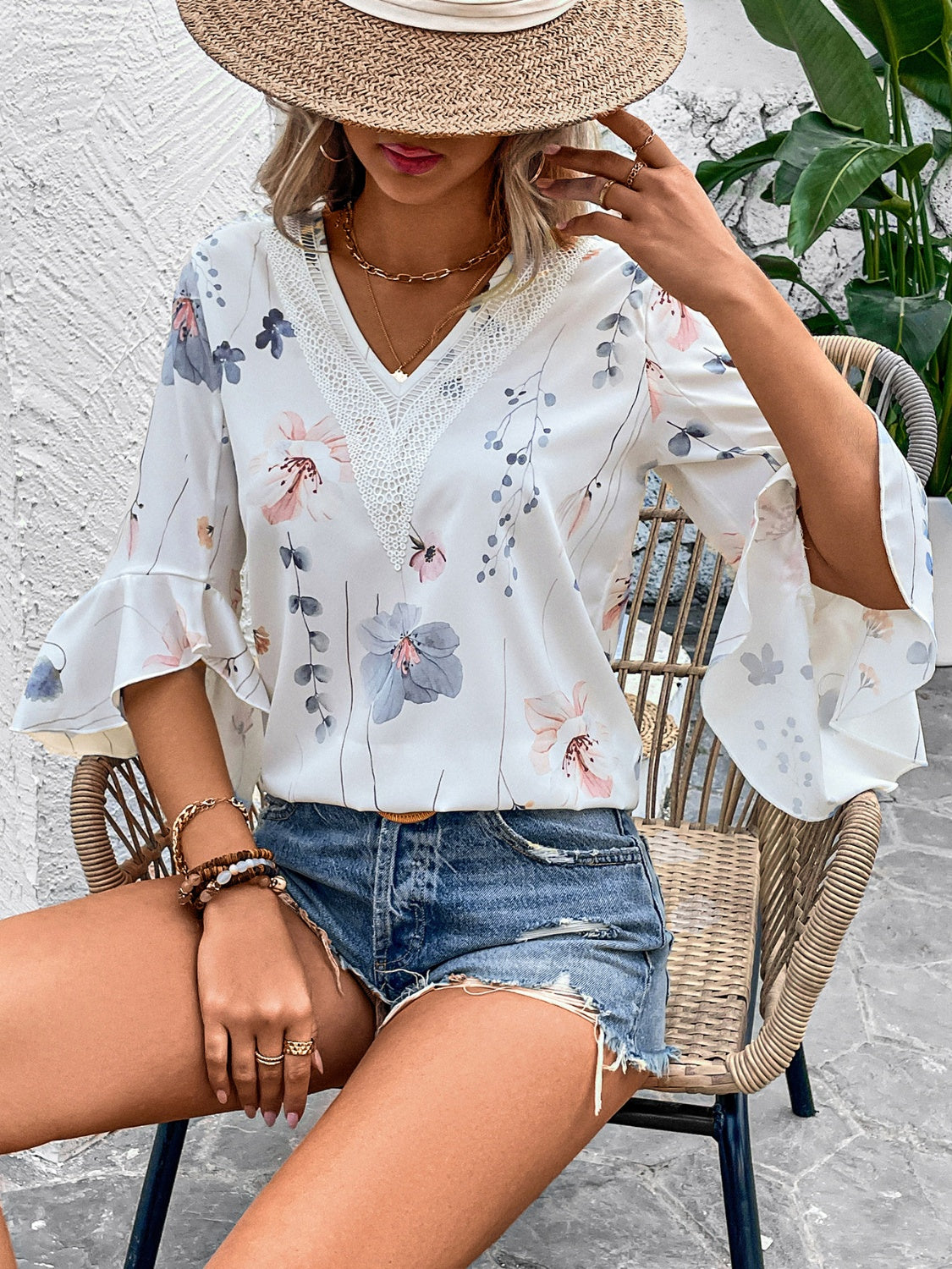 She Wears Glory — Honeyed Grace Ruffle Blouse - She Wears Glory Beverly Hills