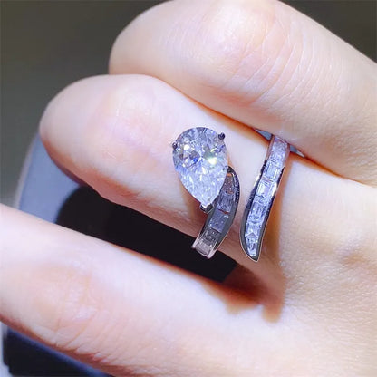 She Wears Glory™ Divine Radiance Moissanite Bypass Ring - She Wears Glory Beverly Hills