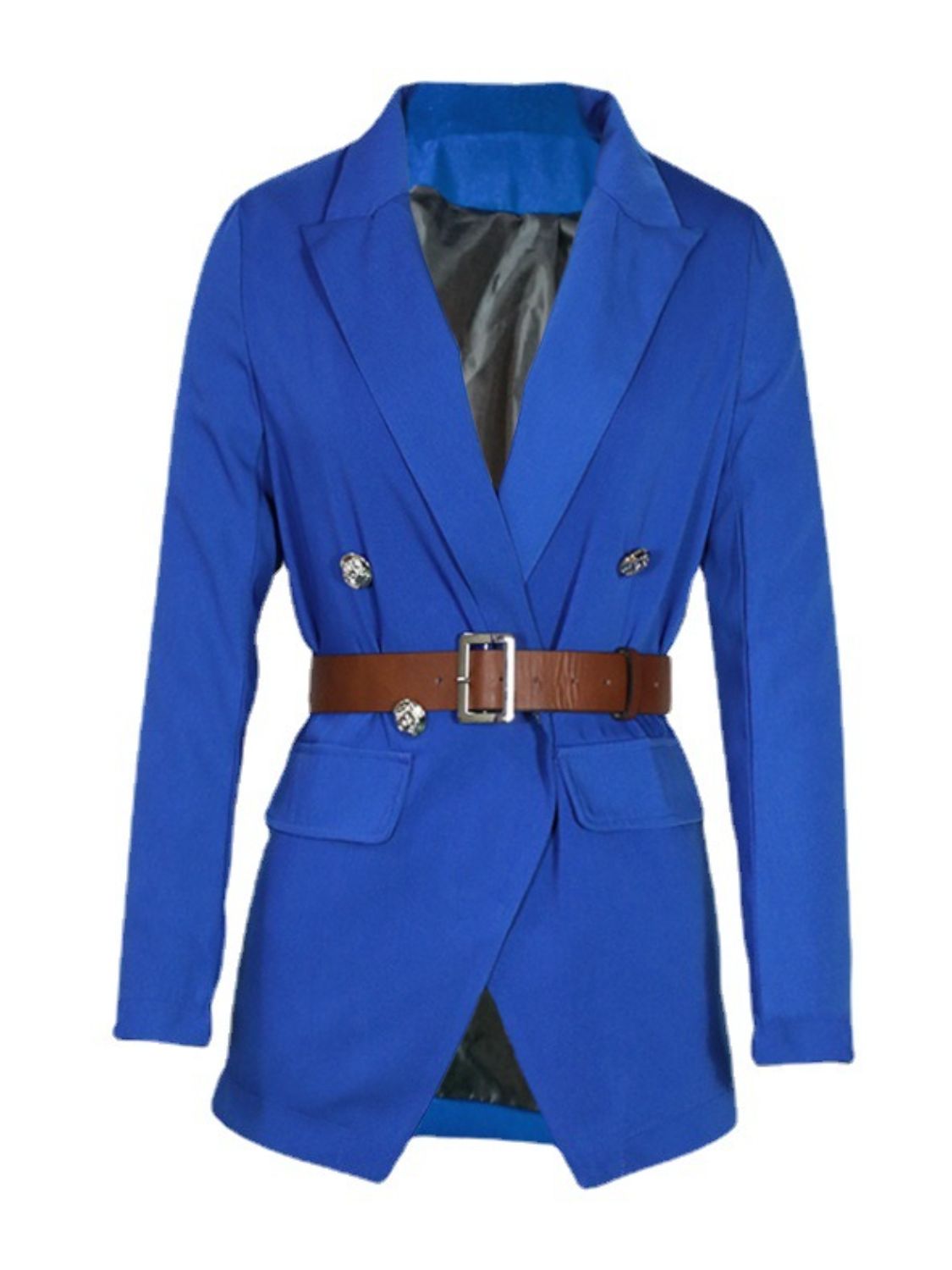 She Wears Glory “Anchored in Honor” Buttoned Lapel Collar Blazer - She Wears Glory Beverly Hills