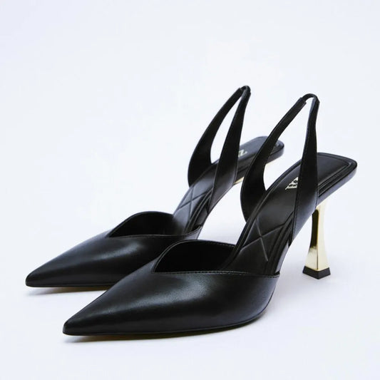 She Wears Glory™ Leather Point Toe Stiletto Heel Pumps - She Wears Glory Beverly Hills