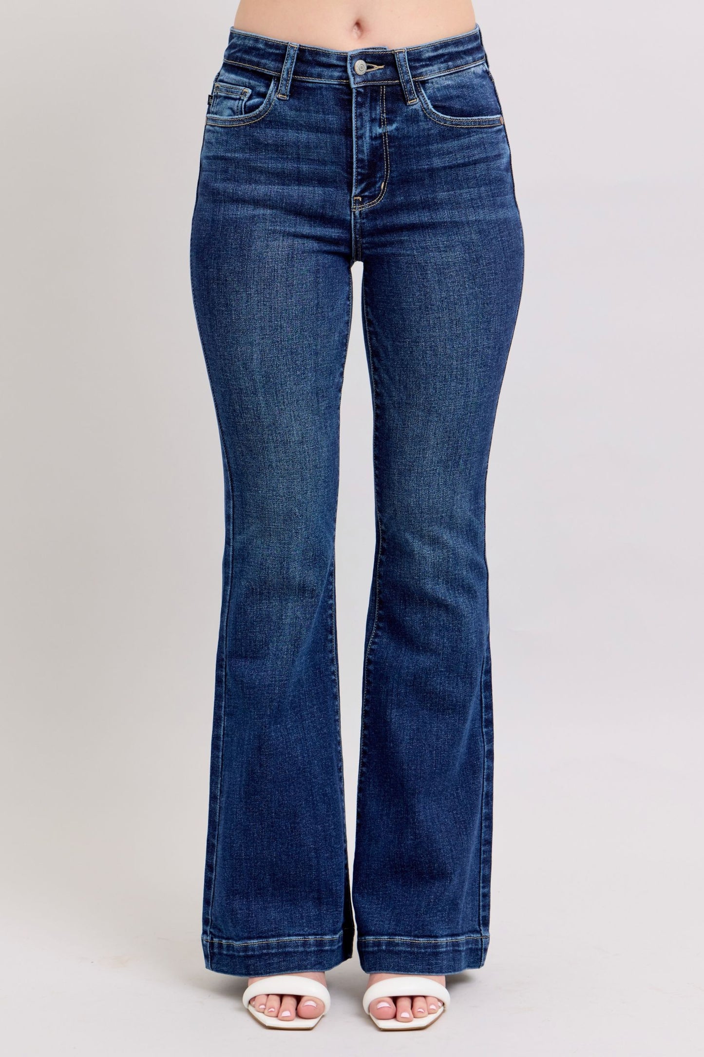 She Wears Glory™ “Covenant Confidence” High-Rise Flare Jeans with Pockets - She Wears Glory Beverly Hills