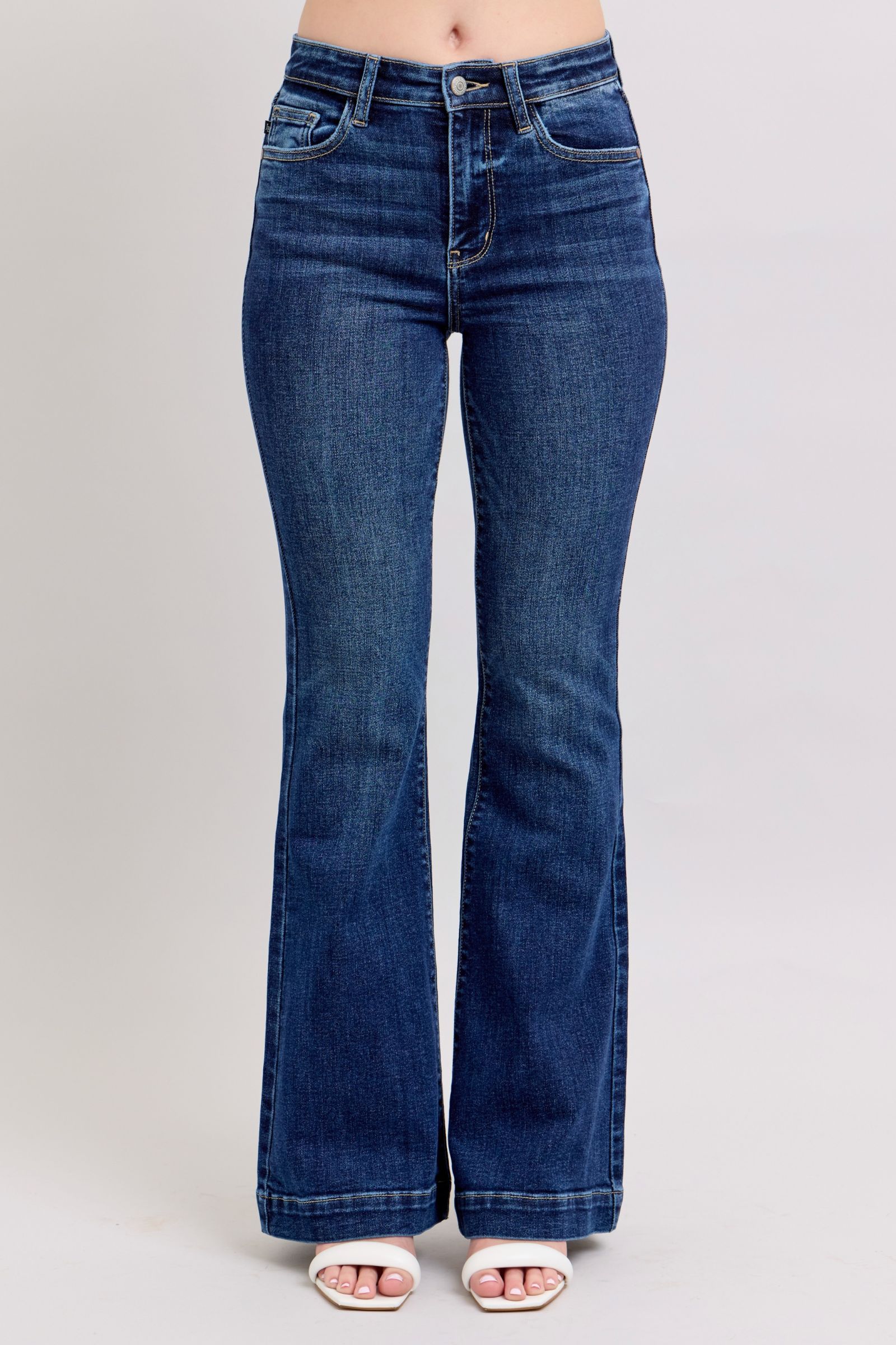 She Wears Glory™ “Covenant Confidence” High-Rise Flare Jeans with Pockets - She Wears Glory Beverly Hills