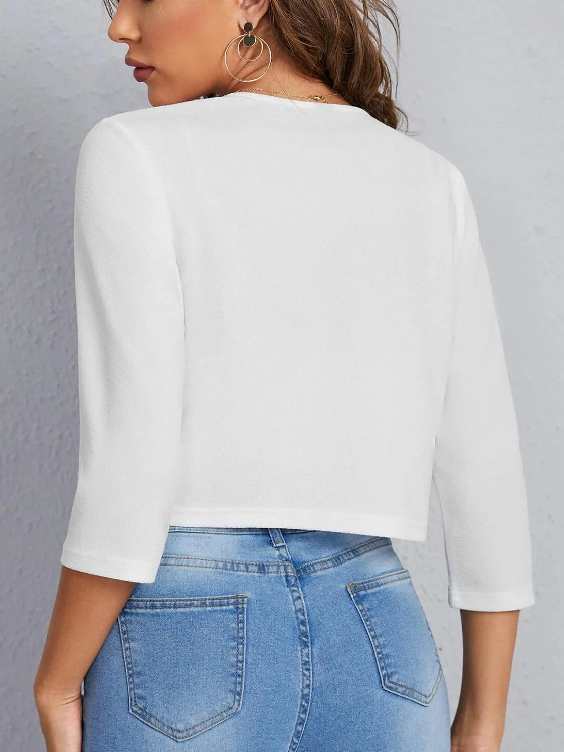 She Wears Glory “Grace in Every Season” Open Front 3/4 Sleeve Blazer - She Wears Glory Beverly Hills