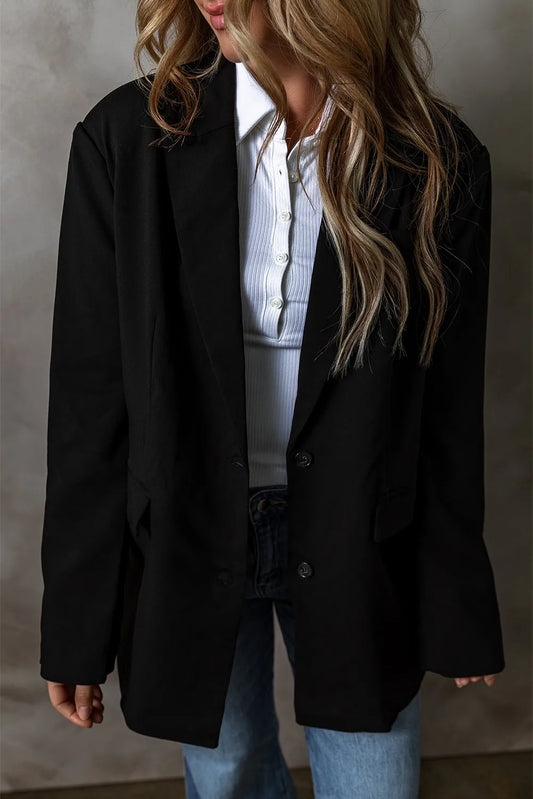 She Wears Glory “Seated in Strength” Button-Up Blazer - She Wears Glory Beverly Hills