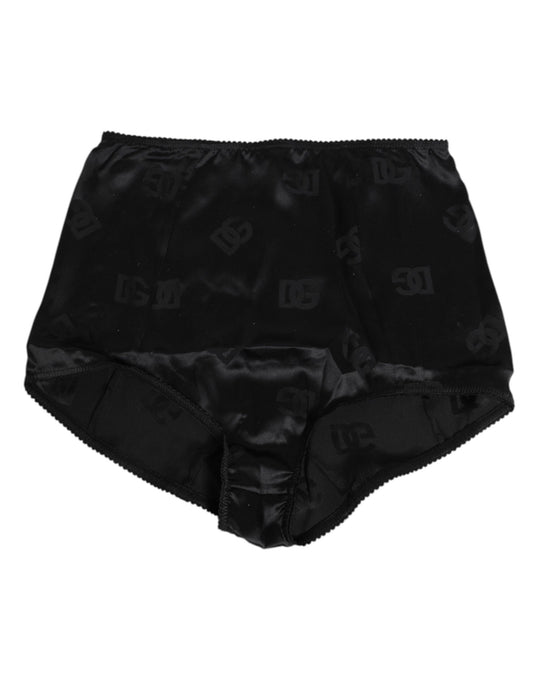 Dolce & Gabbana Black Silk Stretch High Waist Girdle Underwear