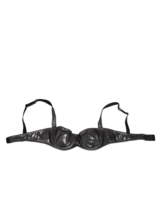 Dolce & Gabbana Black Acetate Stretch Balconette Bra Underwear