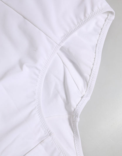 Dolce & Gabbana White Nylon Logo Waistband Coulotte Underwear