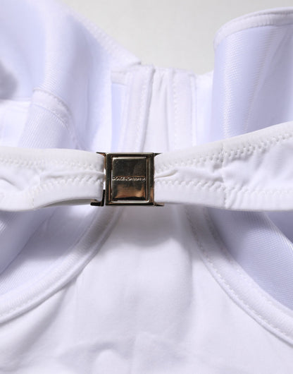 Dolce & Gabbana White Padded Balconette One Piece Swimwear