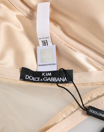 Dolce & Gabbana Beige Nylon Triangle Soft Cup Brassiere Underwear