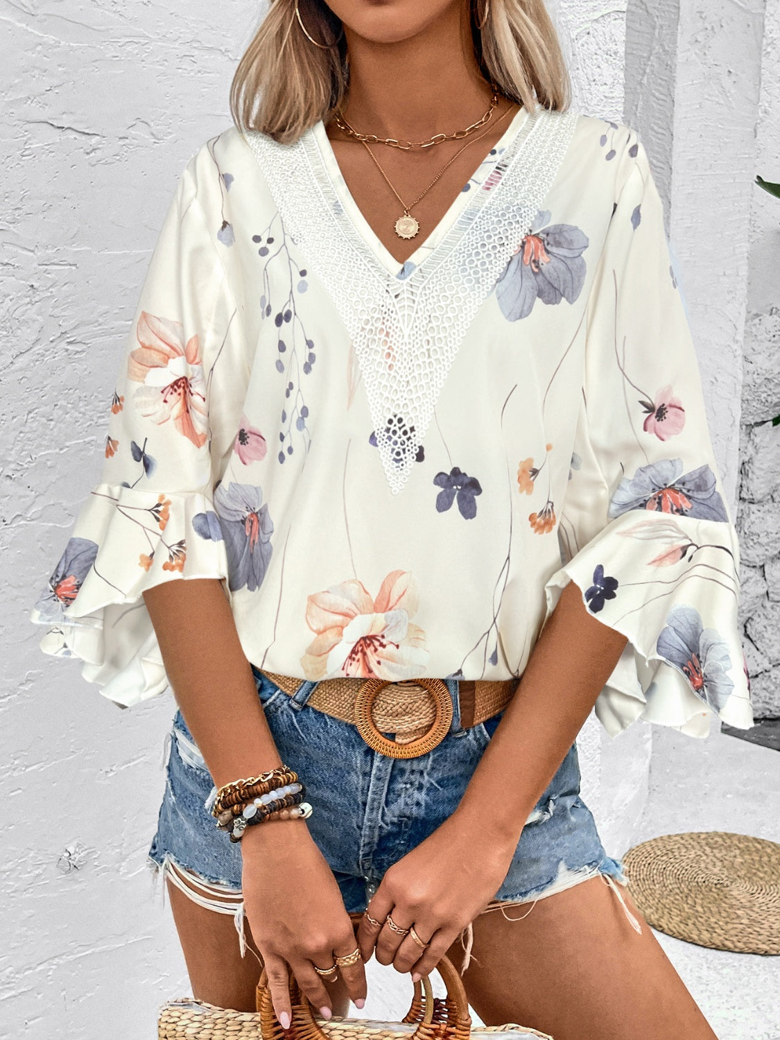 She Wears Glory — Honeyed Grace Ruffle Blouse - She Wears Glory Beverly Hills