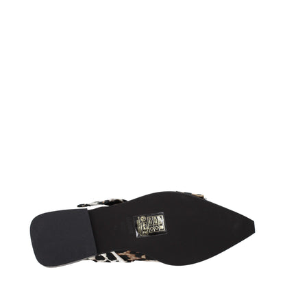 Ganni Brown Fabric Flat Sandals