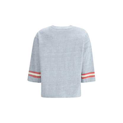 Ganni Cotton melange 3/4 sleeve T-shirt