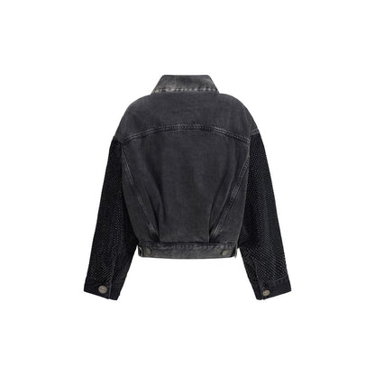 PINKO Gray Cotton Denim Jacket