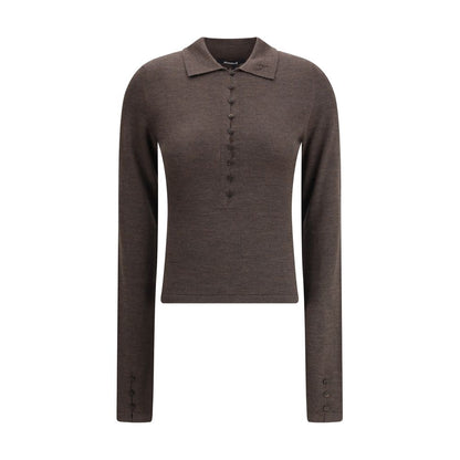 Jacquemus Brown Merino Wool Polo Shirt