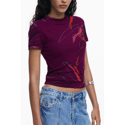 Desigual Purple Elastane T-Shirt