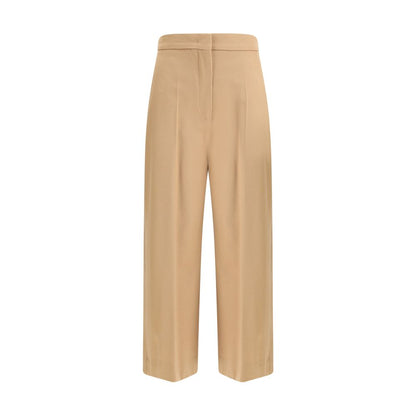 Max Mara Beige Fleece Wool Casual Pants