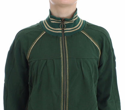 John Galliano Green Mock Zip Cardigan Sweatshirt Sweater Jacket