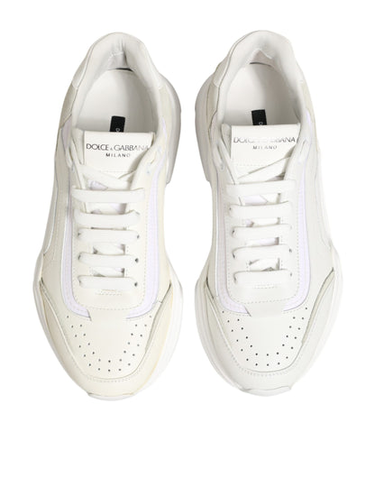 Dolce & Gabbana White Leather Daymaster Low Top Sneakers Shoes