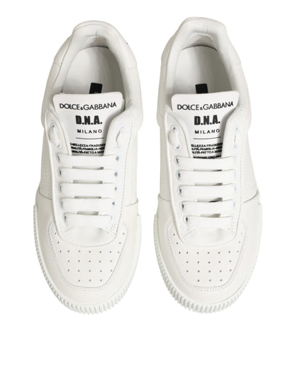 Dolce & Gabbana White Leather MIAMI Low Top Sneakers Shoes
