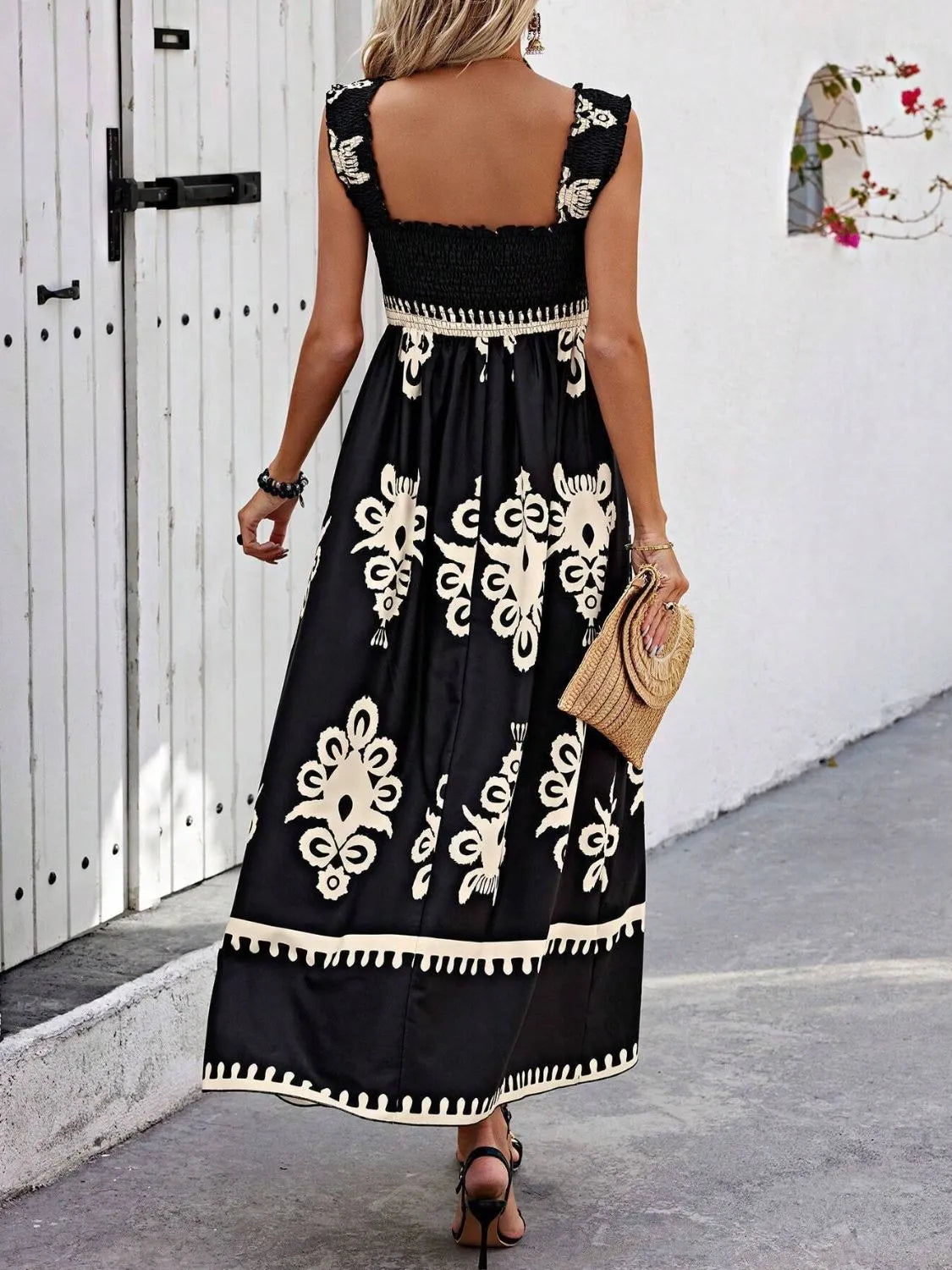 She Wears Glory “Clothed in Praise” Smocked Wide Strap Maxi Dress - She Wears Glory Beverly Hills