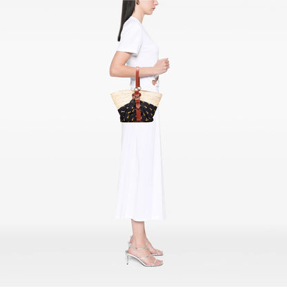 Chloé Medium Raffia Little Horses Panier Basket