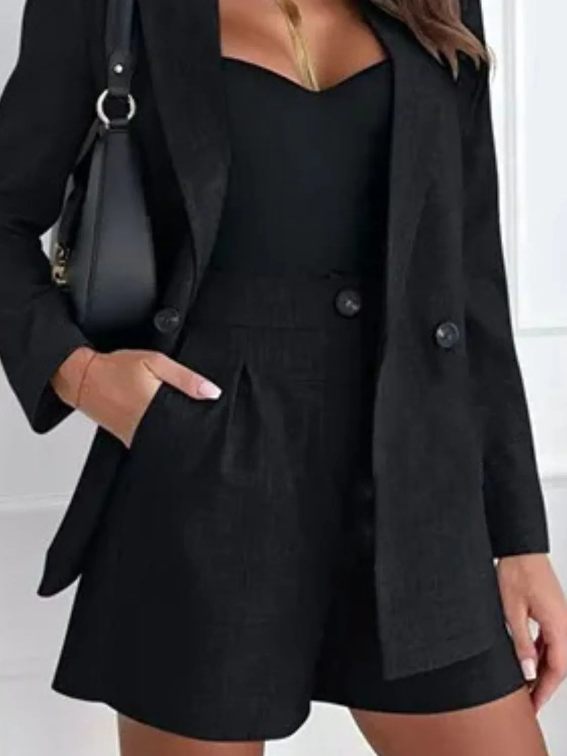 She Wears Glory “Anointed Arrival” One-Button Blazer & Shorts Set - She Wears Glory Beverly Hills