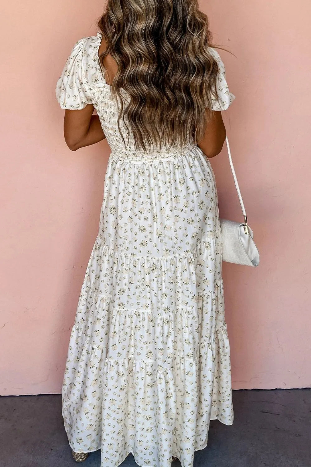 She Wears Glory™ Floral Puff Sleeve Maxi Dress – Blooming in Grace, Rooted in Reverence - She Wears Glory Beverly Hills