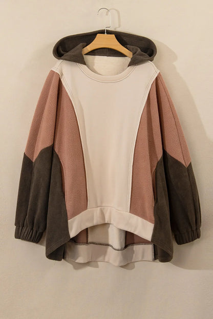 She Wears Glory™ “Grace in Motion” Color Block Long Sleeve Hoodie - She Wears Glory Beverly Hills