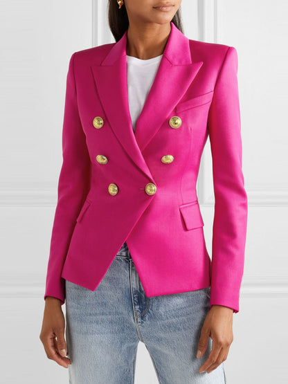 She Wears Glory “Established in Grace” Lapel Collar Buttoned Blazer - She Wears Glory Beverly Hills